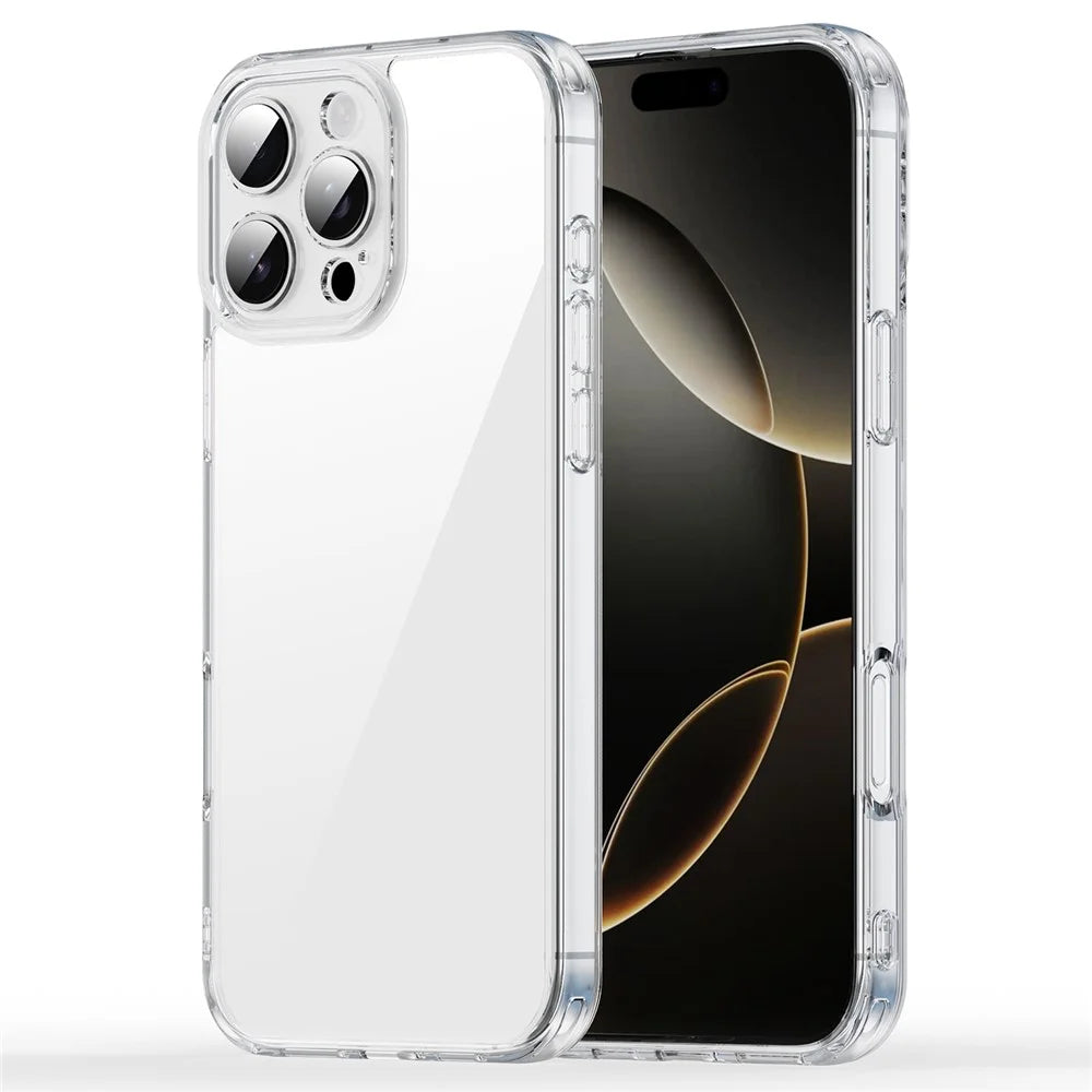 For iPhone 16 Pro Case TPU + Acrylic Phone Back Cover Anti Yellowing - Transparent - 1