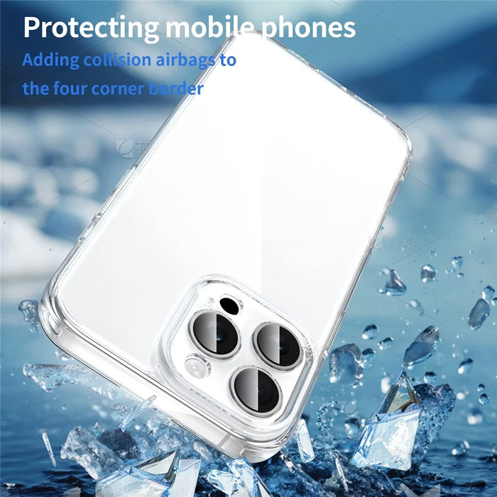 For iPhone 16 Pro Case TPU + Acrylic Phone Back Cover Anti Yellowing - Transparent - 5