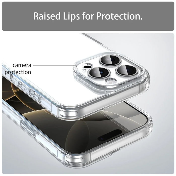 For iPhone 16 Pro Case TPU + Acrylic Phone Back Cover Anti Yellowing - Transparent - 7