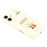 For iPhone 16 Case Pattern Printed 2.0mm TPU Phone Cover with 3D Accessories Decor - White + Coffee - 6