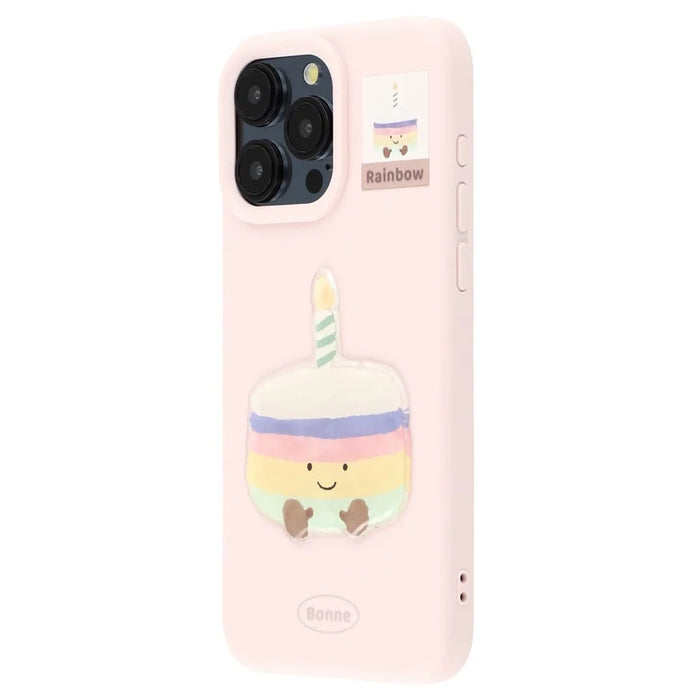 For iPhone 15 Pro Case Pattern Printed 2.0mm TPU Phone Cover with 3D Accessories Decor - Pink + Macaron - 4