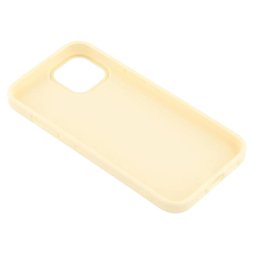 For iPhone 14 Case Pattern Printed 2.0mm TPU Phone Cover with 3D Accessories Decor - Yellow + Cake - 7