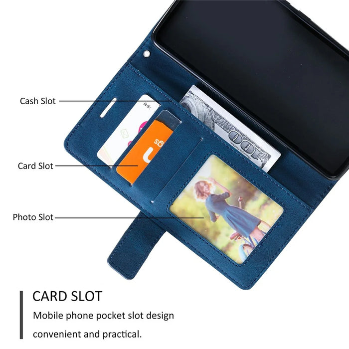 For iPhone 17e / 16e Case Imprinted Lines PU Leather Splicing Wallet Phone Cover - Blue - 5