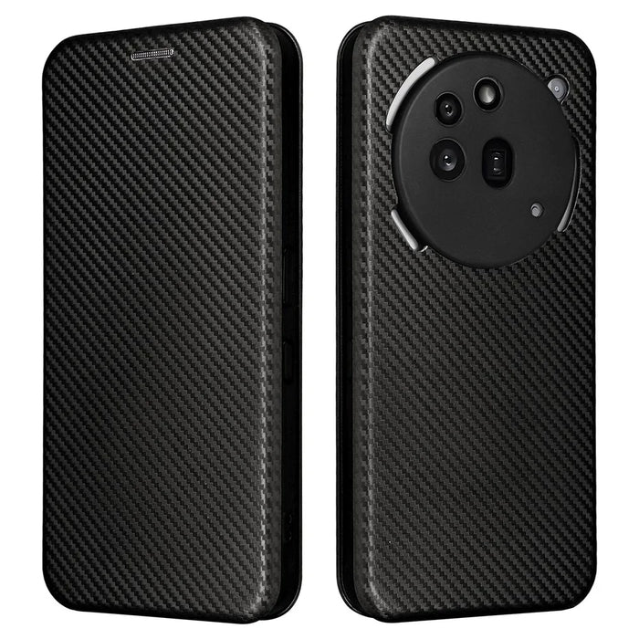 For Nothing Phone (3a) Pro Case Carbon Fiber Texture Drop-Proof PU Leather Phone Cover - Black - 1