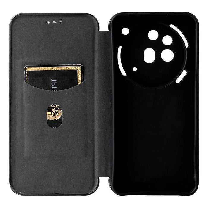 For Nothing Phone (3a) Pro Case Carbon Fiber Texture Drop-Proof PU Leather Phone Cover - Black - 2