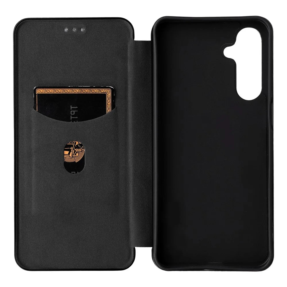 For Samsung Galaxy F16 5G  /  M16 5G Case Carbon Fiber Texture Drop-Proof PU Leather Phone Cover - Black - 2
