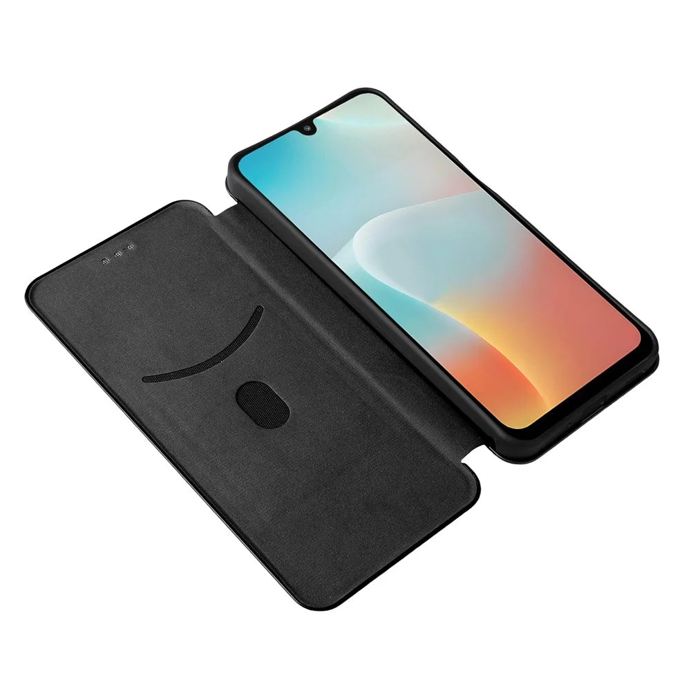 For Samsung Galaxy F16 5G  /  M16 5G Case Carbon Fiber Texture Drop-Proof PU Leather Phone Cover - Black - 4