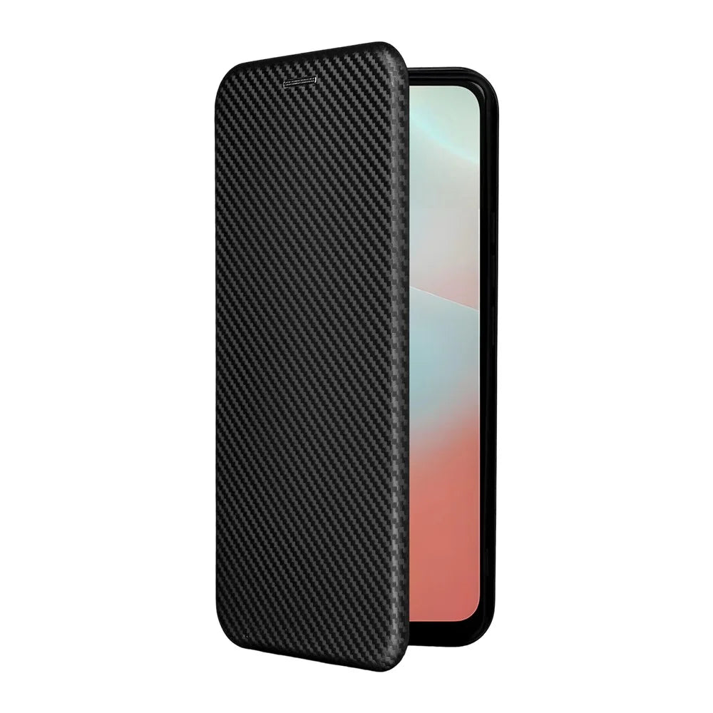 For Samsung Galaxy F16 5G  /  M16 5G Case Carbon Fiber Texture Drop-Proof PU Leather Phone Cover - Black - 7