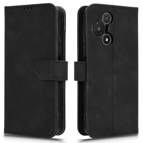 For TCL 60R 5G Leather Case Skin Feel Anti Drop Wallet Flip Phone Cover - Black - 1