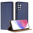For Samsung Galaxy A14 5G Case L-Shaped Grid Pattern Leather Stand Phone Cover with Card Slots - Blue - 1