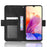For Blackview Oscal C80 4G PU Leather Flip Folio Case Multiple Card Slots Stand Wallet Double Magnetic Clasp Shockproof Cover - Black - 3