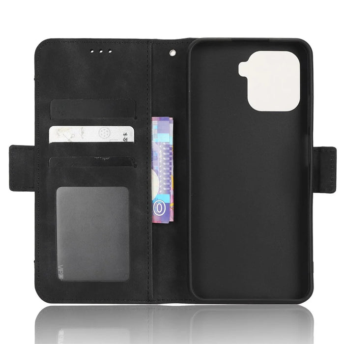 For Blackview Oscal C80 4G PU Leather Flip Folio Case Multiple Card Slots Stand Wallet Double Magnetic Clasp Shockproof Cover - Black - 5