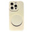 For iPhone 16 Pro Max Case Straight Edge Protection TPU  + PC Phone Cover with Mirror Kickstand - White - 1