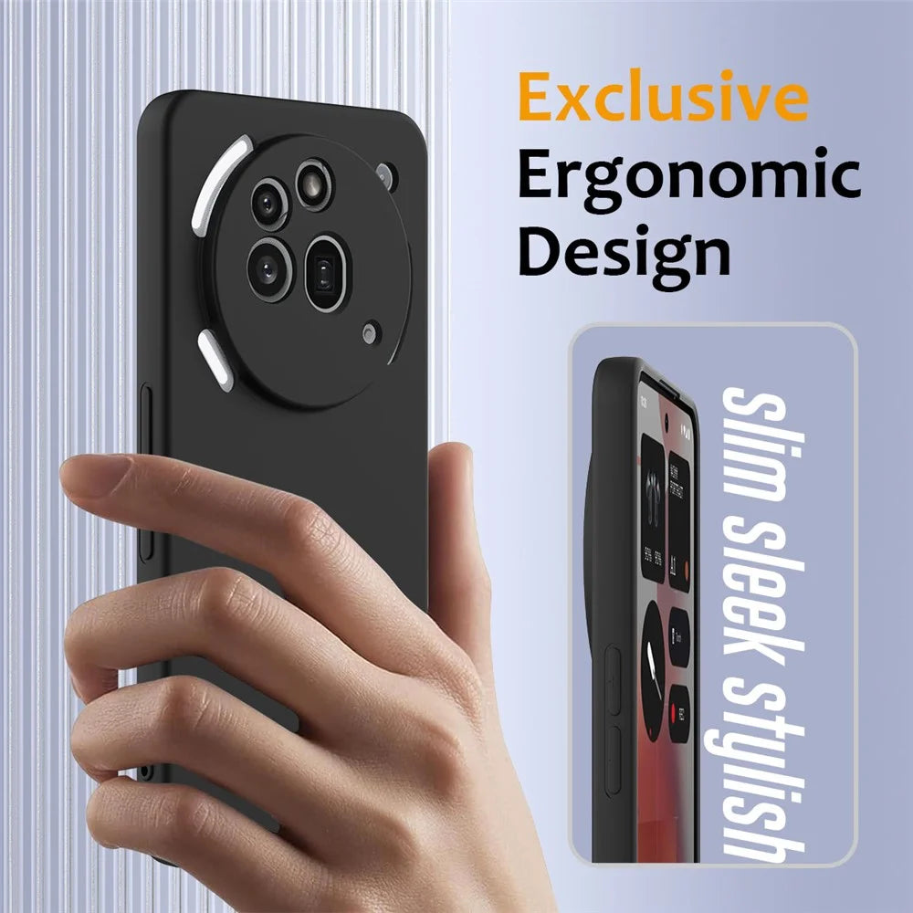 For Nothing Phone (3a) Pro Magnetic Case Anti-Drop Liquid Silicone Phone Cover - Black - 4