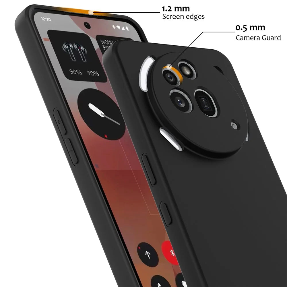 For Nothing Phone (3a) Pro Magnetic Case Anti-Drop Liquid Silicone Phone Cover - Black - 6