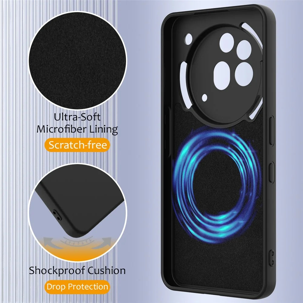 For Nothing Phone (3a) Pro Magnetic Case Anti-Drop Liquid Silicone Phone Cover - Black - 7