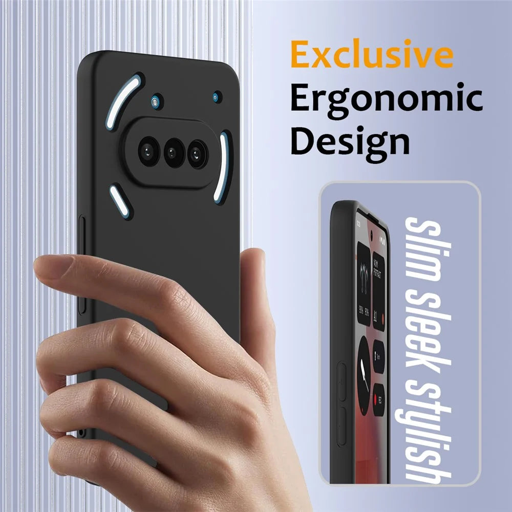 For Nothing Phone (3a) Case Magnetic Case Anti-Drop Liquid Silicone Phone Cover - Black - 4