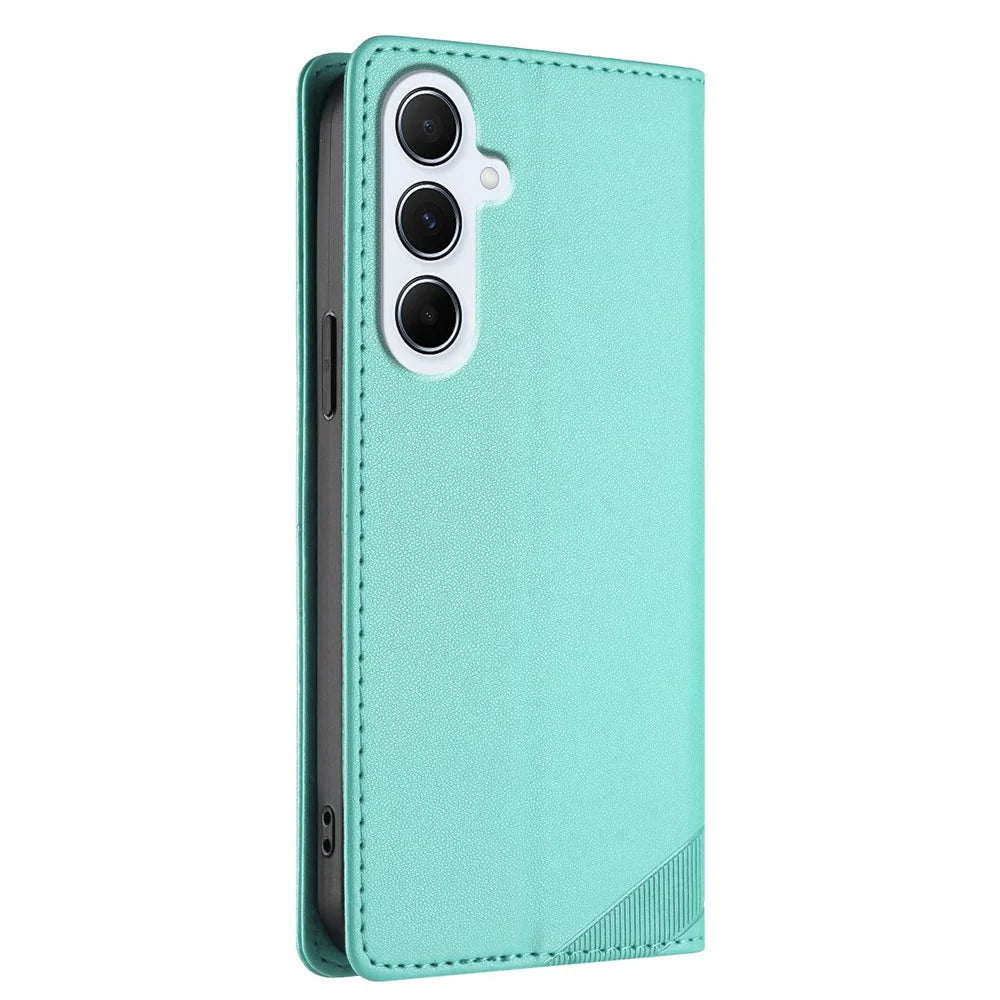 For Samsung Galaxy A26 5G Phone Cases Punk Style Imprinted Wallet Stand Leather Cover - Mint Green - 3