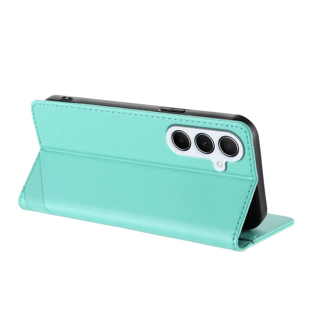 For Samsung Galaxy A26 5G Phone Cases Punk Style Imprinted Wallet Stand Leather Cover - Mint Green - 4