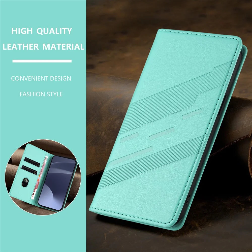 For Samsung Galaxy A26 5G Phone Cases Punk Style Imprinted Wallet Stand Leather Cover - Mint Green - 6