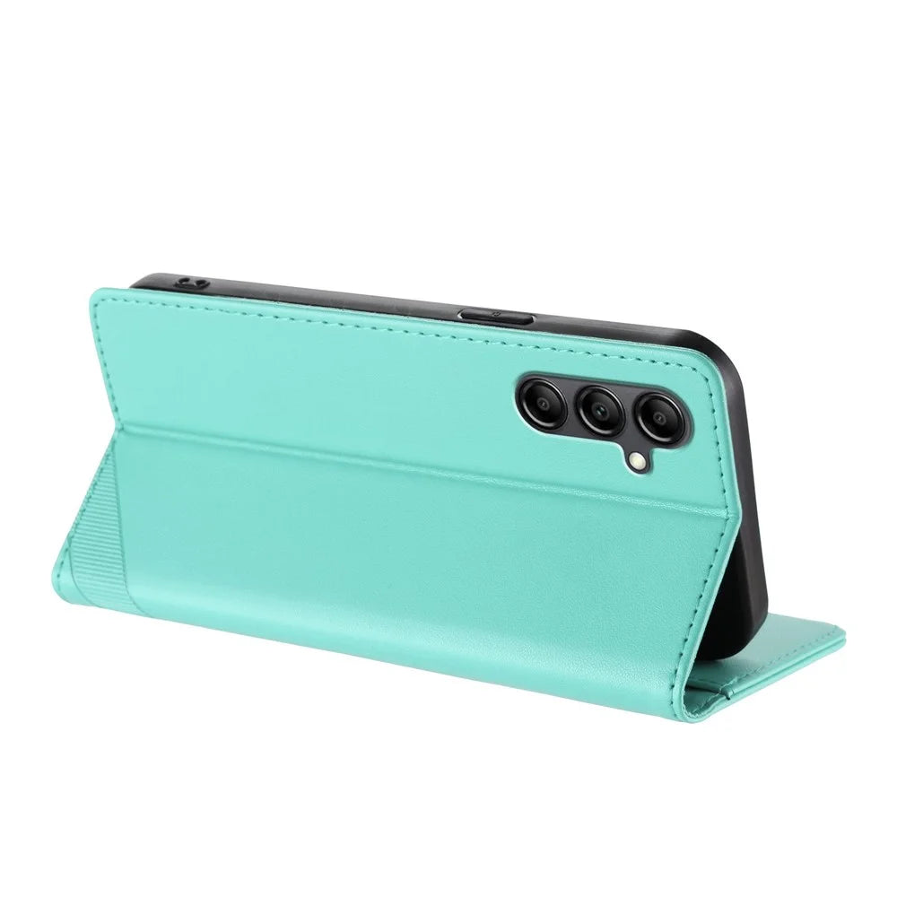 For Samsung Galaxy A15 4G / Galaxy A15 5G Phone Cases Punk Style Imprinted Wallet Stand Leather Cover - Mint Green - 3
