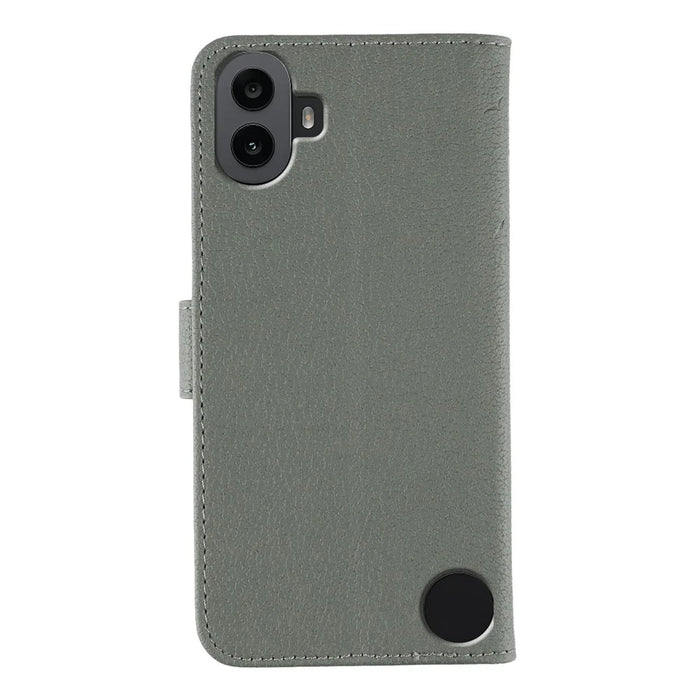 For Nothing CMF Phone 1 Case Feather Imprint PU Leather Wallet Phone Cover - Grey - 5