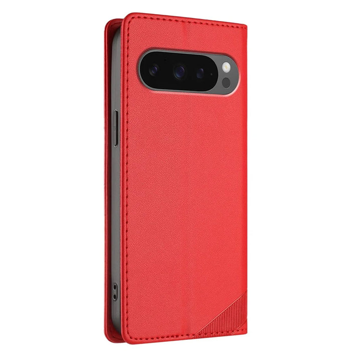 For Google Pixel 10 Pro XL Phone Cases Punk Style Imprinted Wallet Stand Leather Cover - Red - 3