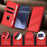 For Google Pixel 10 Pro XL Phone Cases Punk Style Imprinted Wallet Stand Leather Cover - Red - 7