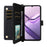 For Doogee Note 58 Pro  /  Note 58 Wallet Case with Shoulder  /  Wrist Strap Leather Phone Cover Stand - Black - 2