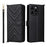 For Doogee Note 58 Pro  /  Note 58 Wallet Case with Shoulder  /  Wrist Strap Leather Phone Cover Stand - Black - 7