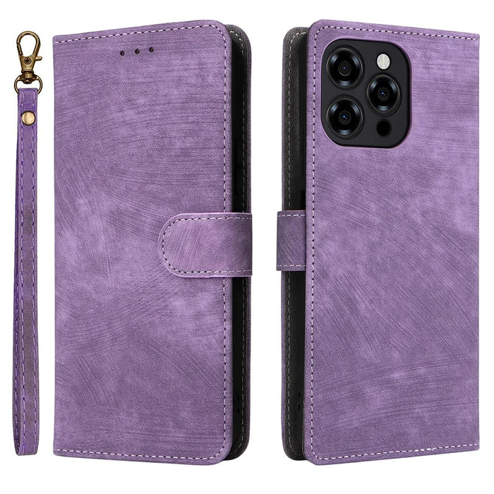 For Doogee Note 58 Pro  /  Note 58 Case Wallet RFID Blocking PU Leather Cover Stand with Strap - Purple - 1
