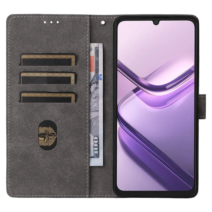 For Doogee Note 58 Pro  /  Note 58 Case Wallet RFID Blocking PU Leather Cover Stand with Strap - Purple - 2