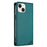 For iPhone 13 6.1 inch Phone Cases Punk Style Imprinted Wallet Stand Leather Cover - Dark Green - 3