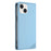 For iPhone 14 Phone Cases Punk Style Imprinted Wallet Stand Leather Cover - Baby Blue - 3