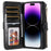 For iPhone 14 Pro Max Magnetic Case Detachable PU Leather Zipper Wallet Cover - Black - 2