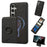 For Samsung Galaxy S24 Magnetic Case PC + PU Phone Back Cover with Detachable Card Holder - Black - 1