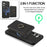 For Samsung Galaxy S24 Magnetic Case PC + PU Phone Back Cover with Detachable Card Holder - Black - 2