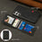 For Samsung Galaxy S24 Magnetic Case PC + PU Phone Back Cover with Detachable Card Holder - Black - 4