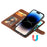For iPhone 14 Pro Case 2 in 1 Detachable Magnetic Leather Wallet Mobile Cover with Strap - Brown - 3