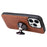 For iPhone 14 Pro Case 2 in 1 Detachable Magnetic Leather Wallet Mobile Cover with Strap - Brown - 5