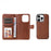 For iPhone 14 Pro Case 2 in 1 Detachable Magnetic Leather Wallet Mobile Cover with Strap - Brown - 7