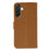For Samsung Galaxy A36 5G Case Feather Imprint PU Leather Wallet Phone Cover - Brown - 5