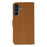 For Samsung Galaxy A55 5G Case Feather Imprint PU Leather Wallet Phone Cover - Brown - 5
