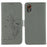 For Samsung Galaxy Xcover7 Case Feather Imprint PU Leather Wallet Phone Cover - Grey - 1