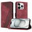 For iPhone 15 Pro Leather Case 7-Shaped Pattern Wallet Stand Shockproof Phone Cover - Brown - 1