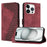 For iPhone 16 Pro Leather Case 7-Shaped Pattern Wallet Stand Shockproof Phone Cover - Brown - 1