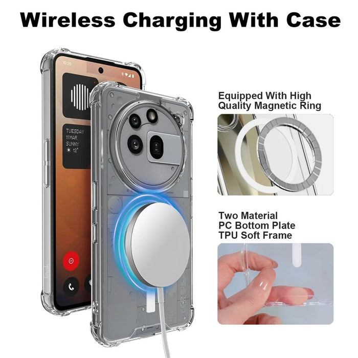 IMAK For Nothing Phone (3a) Pro Magnetic Case Shockproof PC TPU Clear Phone Cover - 4