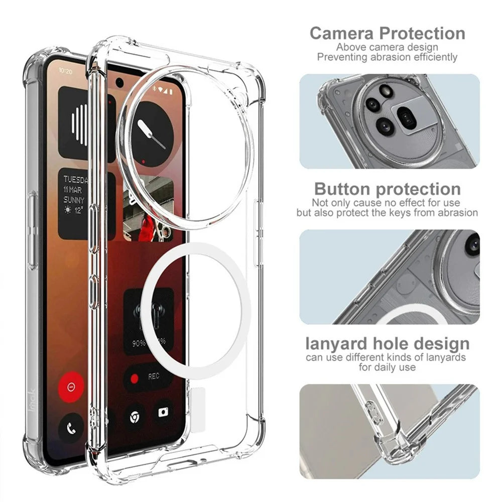 IMAK For Nothing Phone (3a) Pro Magnetic Case Shockproof PC TPU Clear Phone Cover - 7