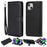 For iPhone 14 Case 2 in 1 Detachable Magnetic Leather Wallet Mobile Cover with Strap - Black - 1