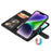 For iPhone 14 Case 2 in 1 Detachable Magnetic Leather Wallet Mobile Cover with Strap - Black - 3